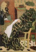 Edouard Vuillard Table of the mother and daughter Sweden oil painting artist
